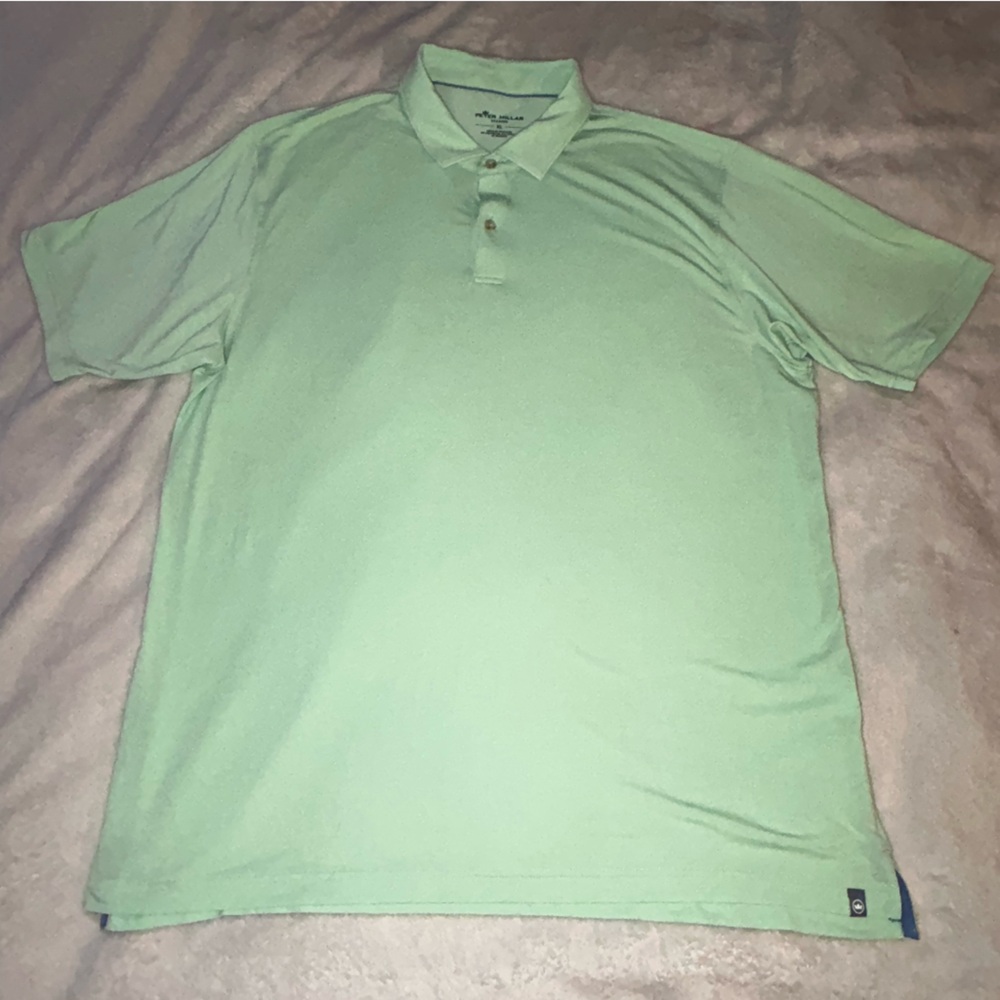 Peter Millar Mens Size XL Mint Green Short Sleeve Seaside Wash Polo Shirt